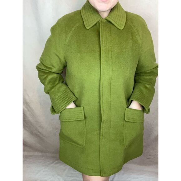Vintage 1990s Plus Size Oscar de La Renta Wool Blend Overcoat - Picture 1 of 13